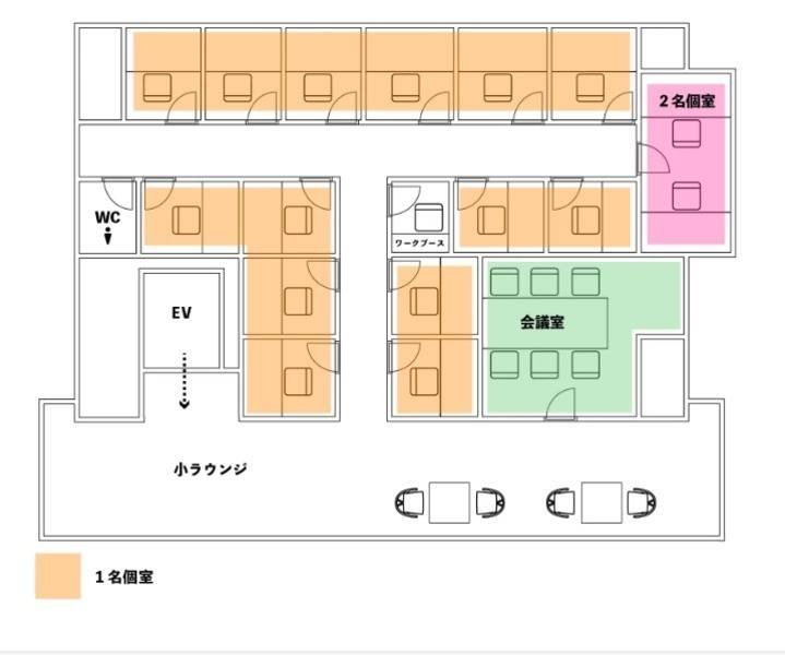 BasisPoint西新宿店 1名用鍵付き完全個室B-13