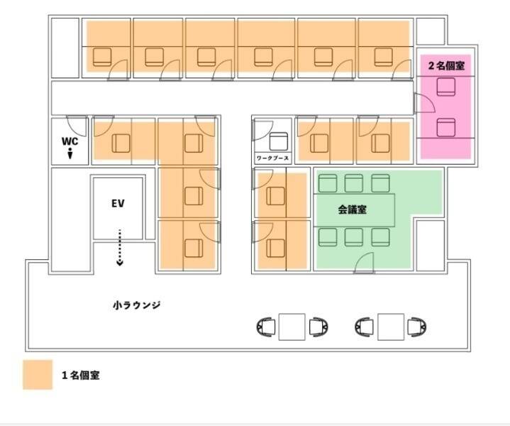BasisPoint西新宿店 1名用鍵付き完全個室A-12